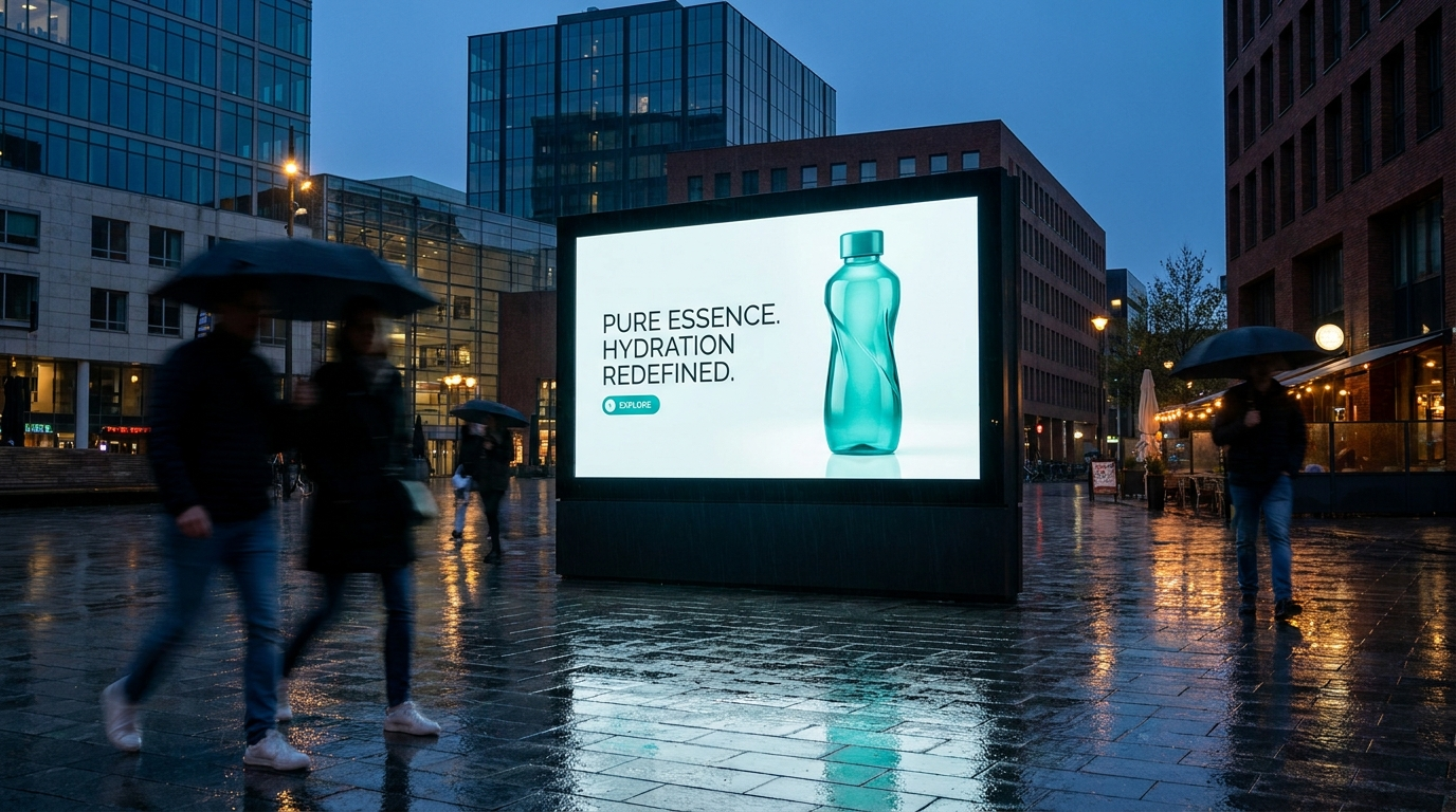 DOOH-scherm op stadsplein